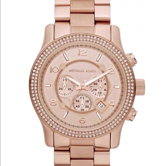 Michael Kors Runway Double Glitz RoseGold Watch - Picture 1 of 6